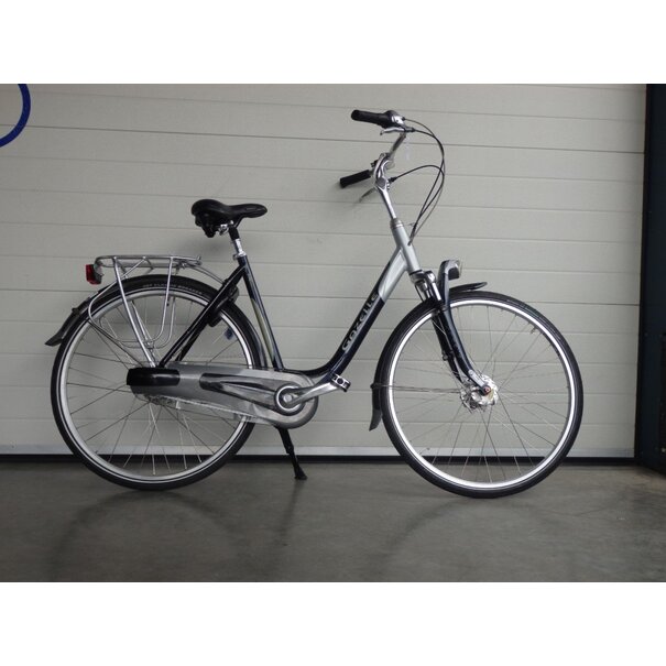 Gazelle Gebruikte saphir damesfiets 53cm  n8  blauw zilver