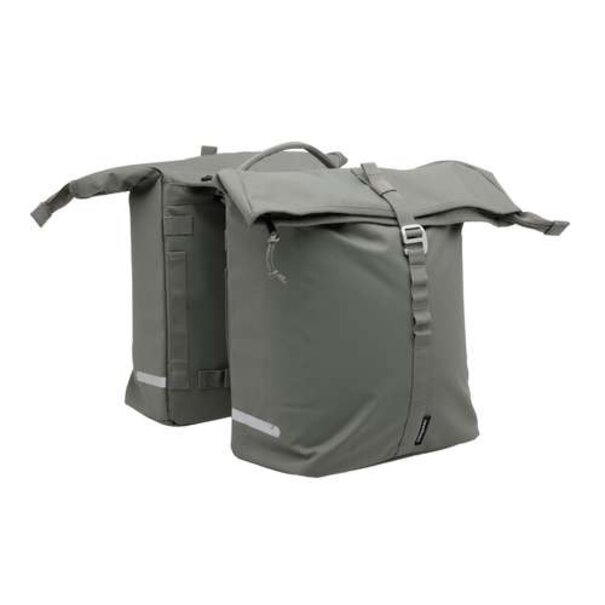 NEW LOOXS FIETSTAS LEEDS DUBBEL CANTOS GROEN 36 LITER MET MIK AANSLUITING
