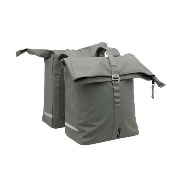 NEW LOOXS FIETSTAS LEEDS DUBBEL CANTOS GROEN 36 LITER MET RIEMPJES