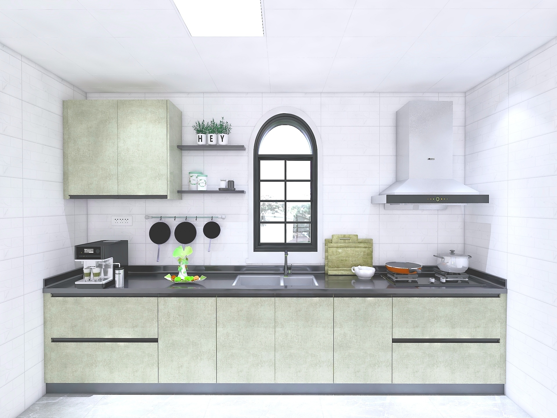 Kitchen light green Building Dreams and Technology