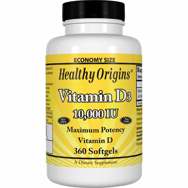 Healthy Origins Vitamin D3 (10.000 IE, hochdosiert) - XXL Sparpaket