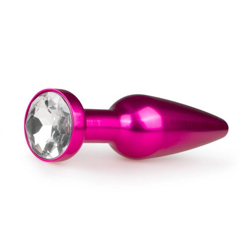 Easytoys Anal Collection Metalen buttplug met diamant - roze Easytoys Anal Collection Metalen buttplug met diamant - roze