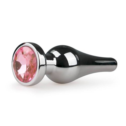 Easytoys Anal Collection Zilverkleurige Metalen Buttplug Met Roze Kristal - Small Easytoys Anal Collection Zilverkleurige Metalen Buttplug Met Roze Kristal - Small