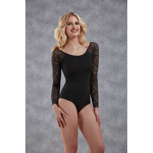 Doreanse Basic Body Met Lange Mouwen Van Kant - Zwart Doreanse Basic Body Met Lange Mouwen Van Kant - Zwart