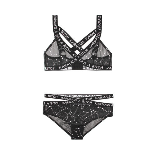 Vibes BH-Set Met Zodiac Print - Zwart/Metallic Vibes BH-Set Met Zodiac Print - Zwart/Metallic