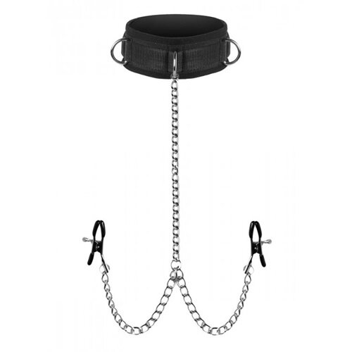 Submission Halsband Met Tepelklemmen Submission Halsband Met Tepelklemmen