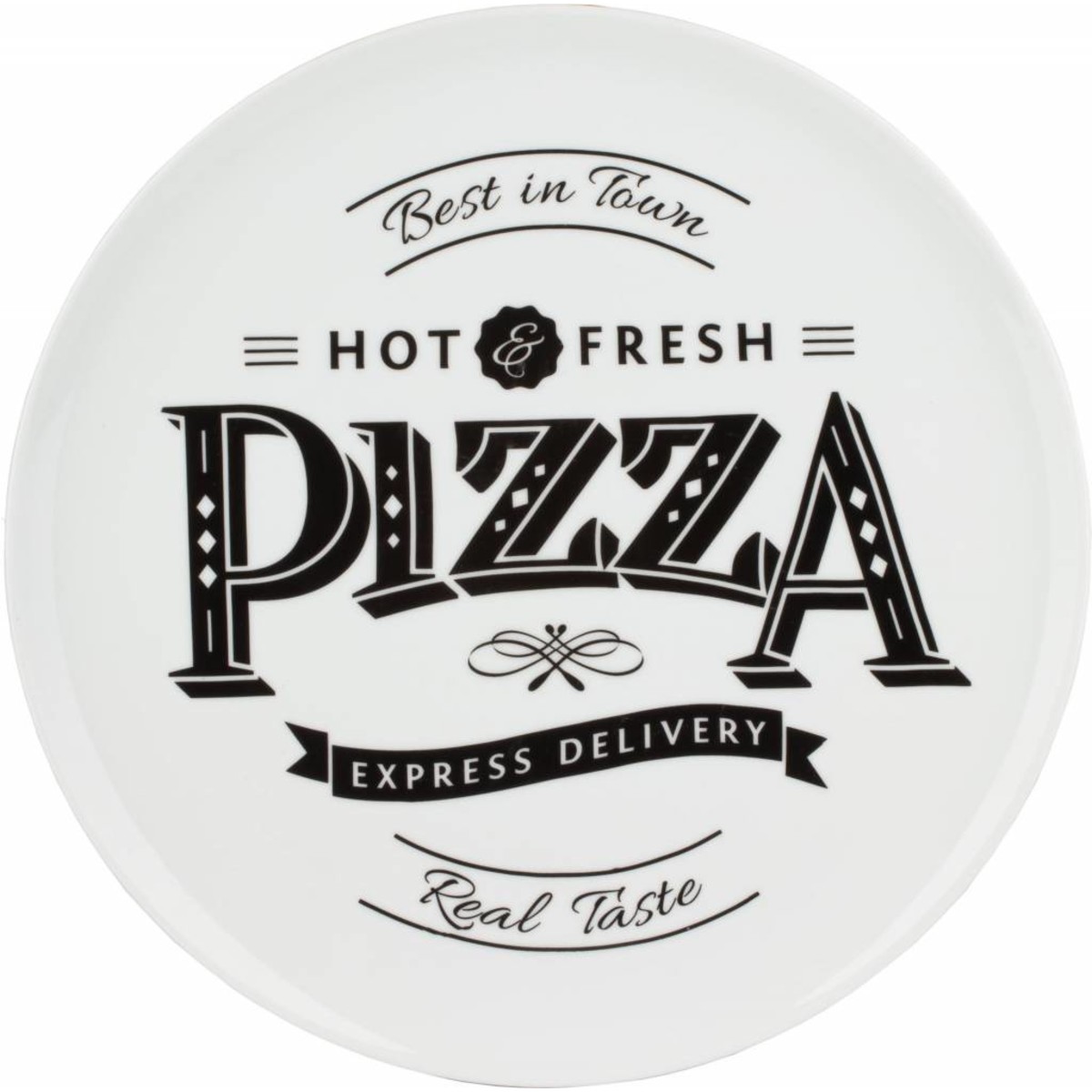 Pizzateller weiß mit Dekor "Hot & Fresh" Ø 30 cm