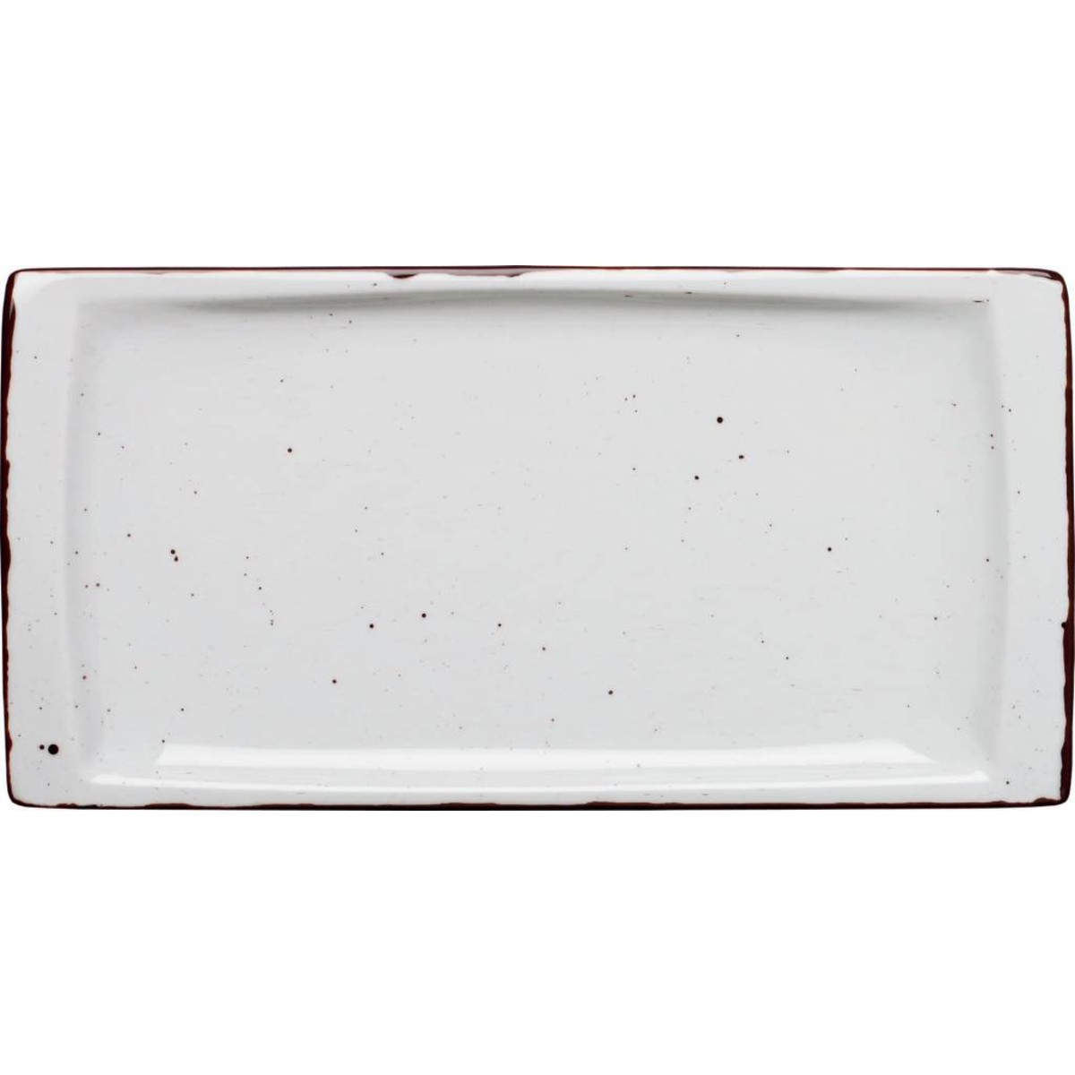 Porzellanserie "Granja" weiß Platte flach eckig, 18x36 cm