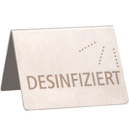 Tischaufsteller "Desinfiziert"