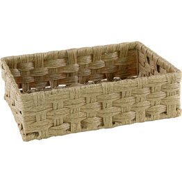 Korb rechteckig, beige, Polyrattan 27x21cm H: 8cm