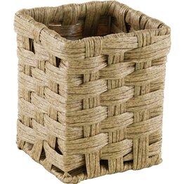 Besteckkorb quadratisch, beige, Polyrattan - NEU