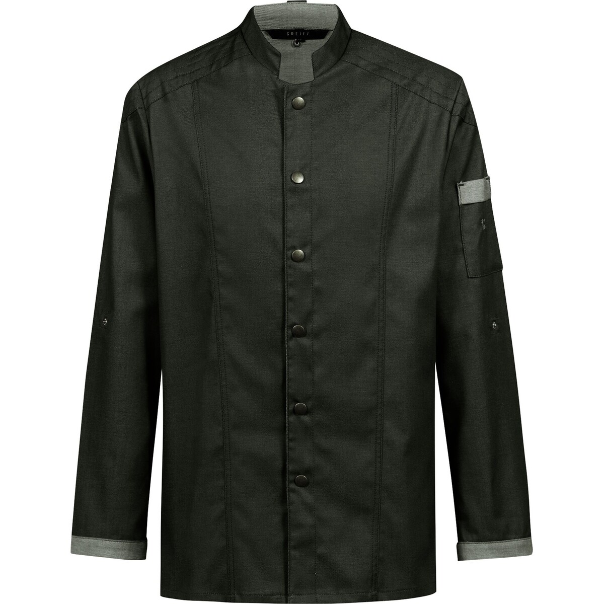 Kochjacke Herren, Bikerstyle, langarm, grün Gr. L