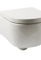 First First wandtoilet, versie 48cm, wit keramiek. Bevestiging inbegrepen, b.36 x d.48 x h.32,5 cm