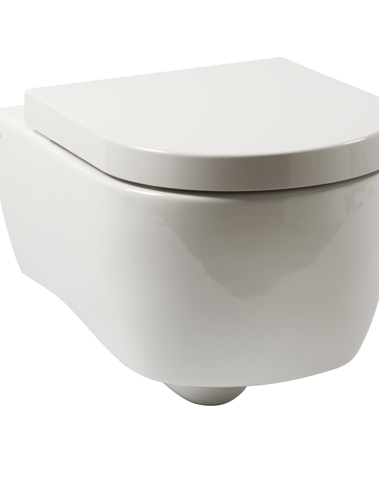 First First wandtoilet, versie 48cm, wit keramiek. Bevestiging inbegrepen, b.36 x d.48 x h.32,5 cm