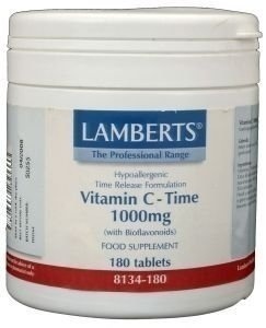 Lamberts Vitamin C 1000 mit zeitverzögerter Freisetzung und Bioflavonoiden (180 Tab)