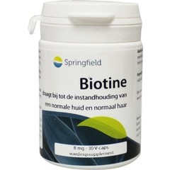 Springfield Biotin (Vitamin B8) 8 mg (30 vegetarische Kapseln)