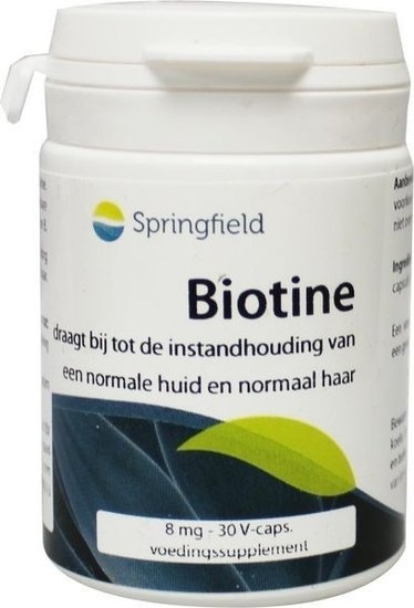 Springfield Springfield Biotin (Vitamin B8) 8 mg (30 vegetarische Kapseln)
