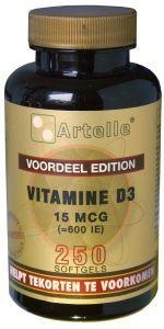 Artelle Artelle Vitamin D3 15 mcg (250 Weichkapseln)