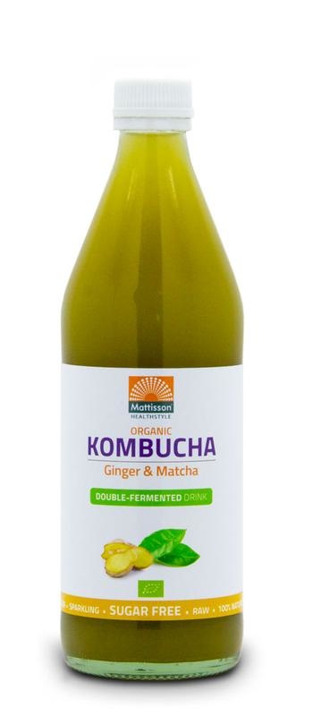 Mattisson Kombucha Ingwer & Matcha doppelt fermentiert bio (500 Ml)