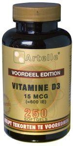 Artelle Artelle Vitamin D3 15 µg (250 Soft Caps)