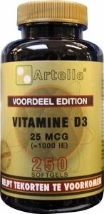 Artelle Artelle Vitamin D3 25 mcg (250 Weichkapseln)