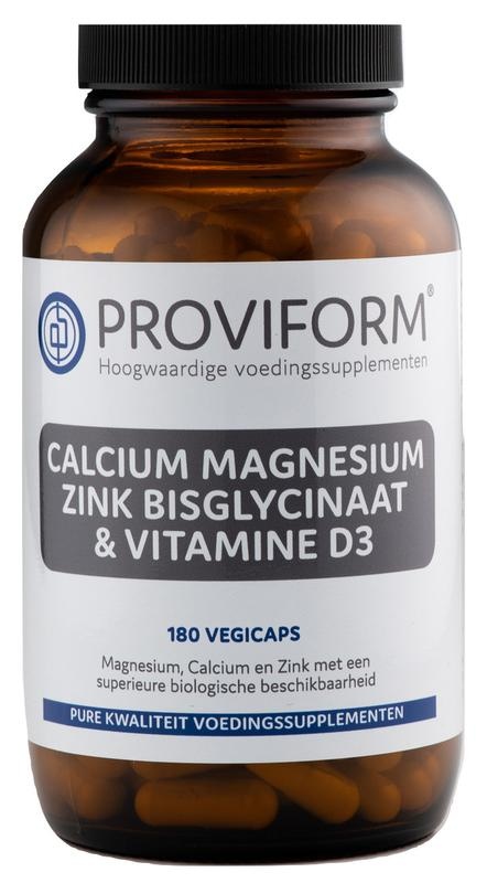 Proviform Proviform Calcium Magnesium Zink Bisglycinat & D3 (180 Vegetarische Kapseln)