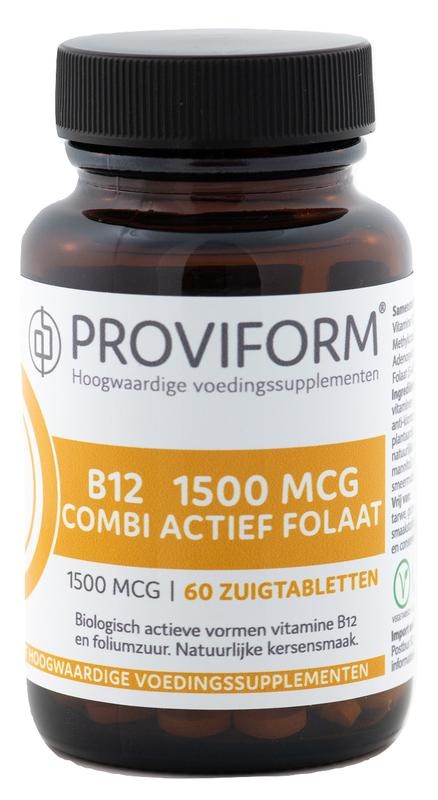 Proviform Vitamin B12 1500 µg Combi Active Folat (60 Lutschtab)