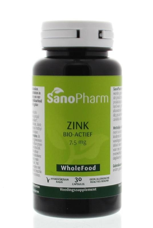 Sanopharm Sanopharm Zink 7,5 mg WholeFood (30 Kapseln)