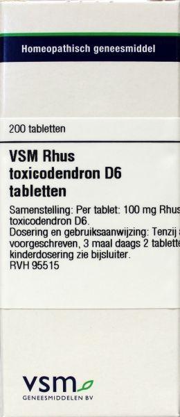 VSM VSM Rhus toxicodendron D6 (200 Tab)
