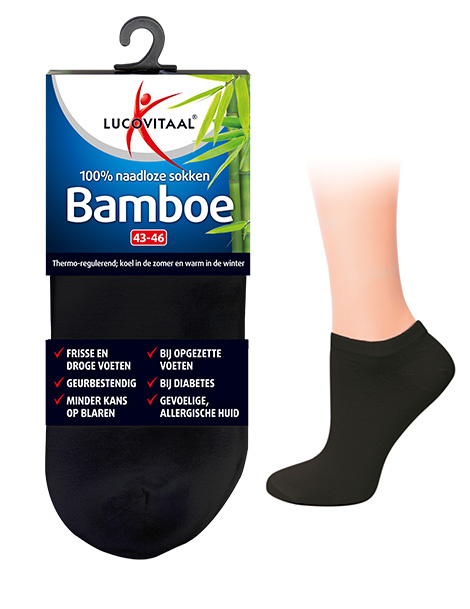Lucovitaal Bambussöckchen schwarz 35-38 (1 Paar)