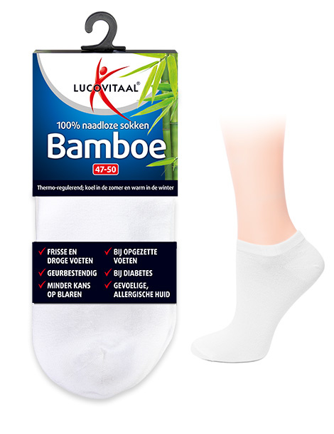Lucovitaal Bambus Söckchen weiß 39-42 (1 Paar)