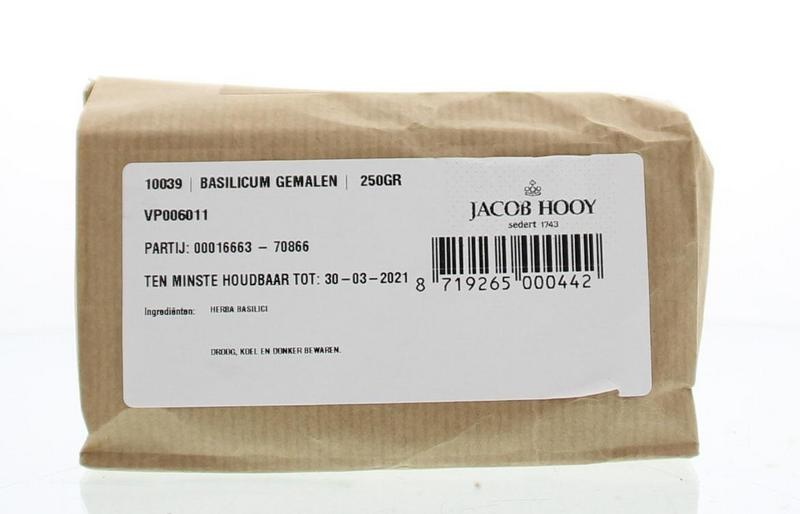 Jacob Hooy Jacob Hooy Basilikum gemahlen (250 gr)