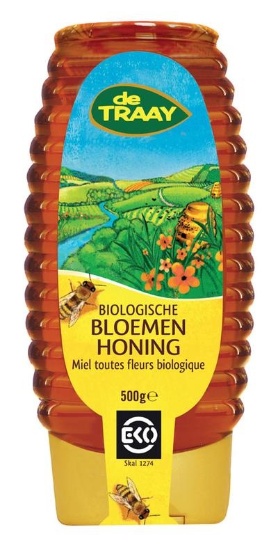 Traay Blumenhonig-Flüssigkeitsquetschflasche Bio (500 gr)