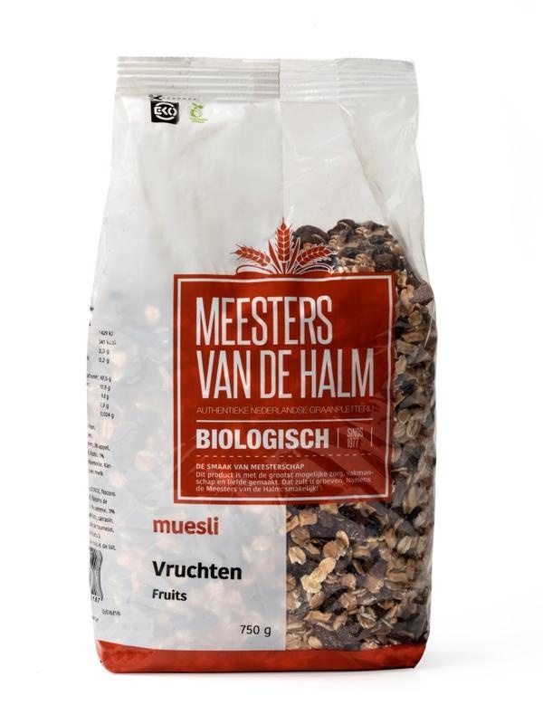 De Halm Müsli Früchte bio (750 gr)