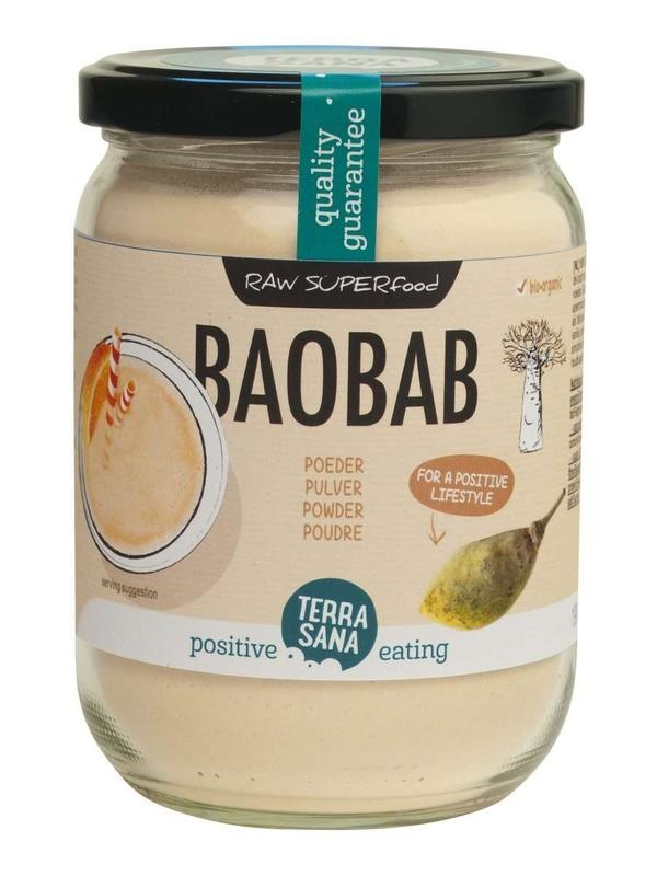 Terrasana Rohes Baobab-Pulver im Glas Bio (190 gr)