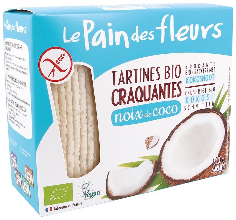 Pain Des Fleurs Pain Des Fleurs Knusprige Bio-Cracker mit Kokos Bio (150 gr)