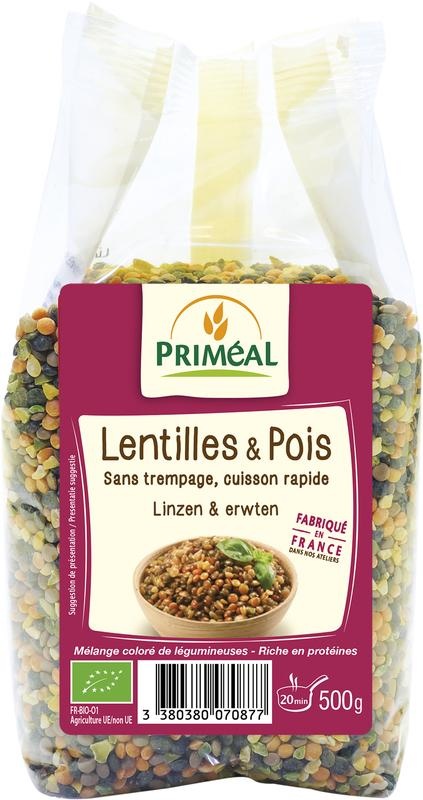 Primeal Linsen und Erbsen Bio (500 gr)