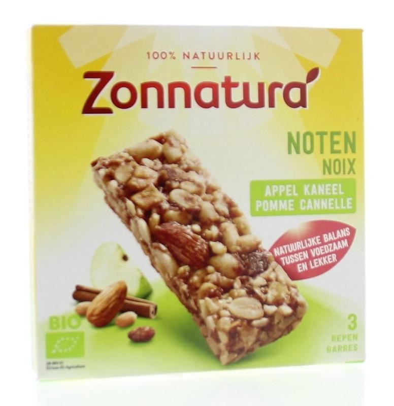 Zonnatura Zonnatura Nuss-Apfel-Zimt-Riegel 25 Gramm Bio (3 Stück)