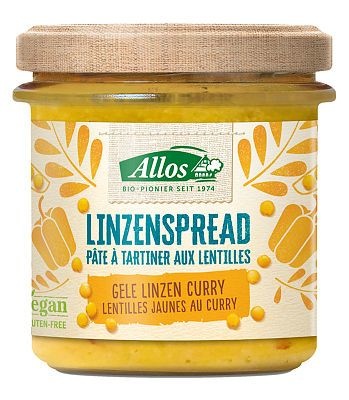 Allos Linsenaufstrich gelbes Curry bio (140 gr)