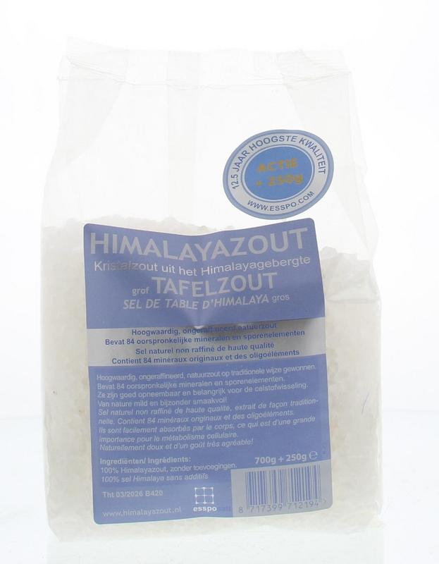 Esspo Esspo Himalaya-Salz weiß grob 700 + 250 Gramm Wirkung (950 gr)
