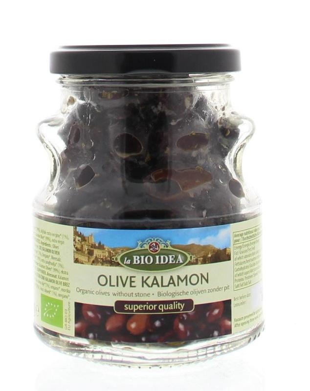 Bioidea Bioidea Oliven schwarze Kalamata entkernt Bio (180 gr)