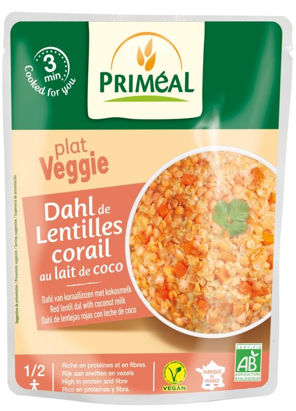 Primeal Primeal Rote Dalh-Linsen mit Kokosmilch Bio (250 gr)
