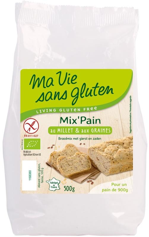 Ma Vie Sans Ma Vie Sans Brotmehl mit Hirse und Körnern glutenfrei bio (500 gr)