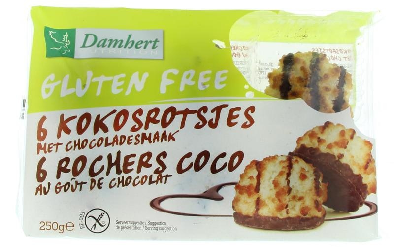 Damhert Coconut rocks schokolade glutenfrei (250 gr)