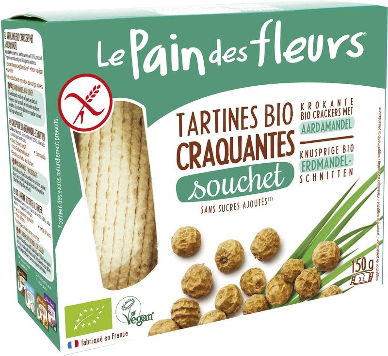 Pain Des Fleurs Knusprige Bio-Cracker mit Bio-Erdmandeln (150 gr)