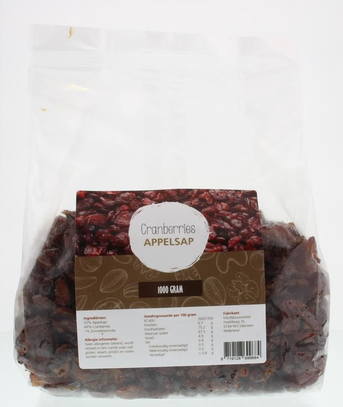 Mijnnatuurwinkel Mijnnatuurwinkel Cranberries gesüßt mit konzentriertem Apfelsaft (1 kg)