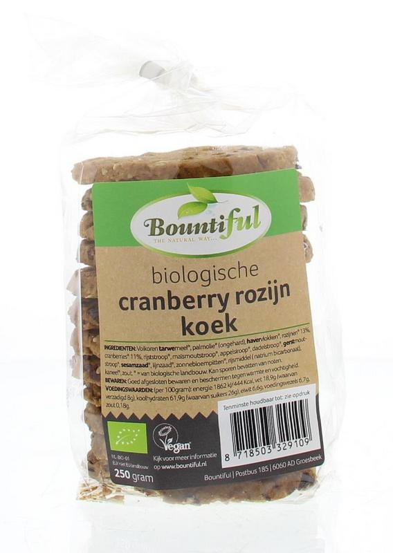 Bountiful Bountiful Cranberry-Rosinen-Kuchen Bio (250 gr)