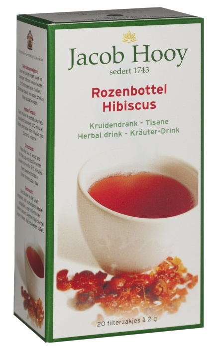 Jacob Hooy Hagebutten-Hibiskus-Teebeutel (20 Beutel)