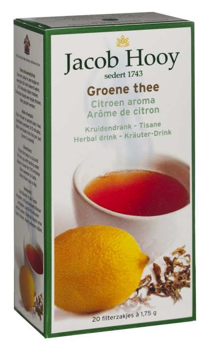 Jacob Hooy Grüner Tee Zitrone (20 Beutel)