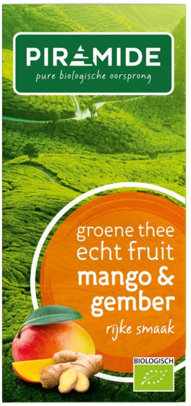 Piramide Piramide Grüner Tee Mango und Ingwer Bio (20 Stück)